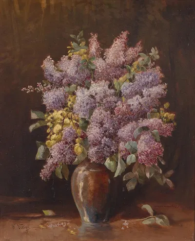 Flieder in Vase by Карл Викас — digital art print download
