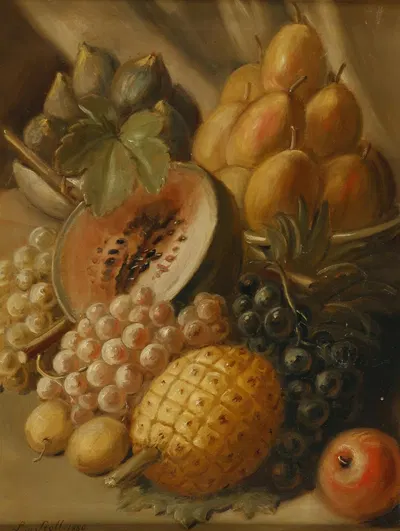 Früchtestillleben by Leopold von Stoll, 1880 — digital art print download