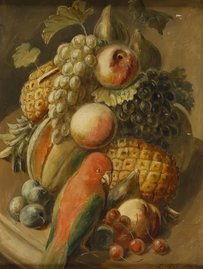 Früchtestillleben by Leopold von Stoll, 1873 — digital art print download