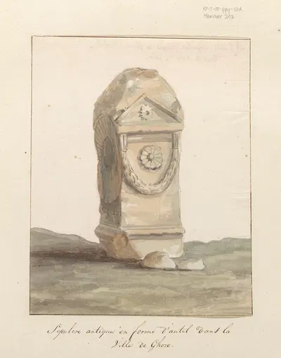 Grafmonument in vorm van klassiek altaar in stad Gozo by Абрахам-Луи-Родольф Дюкрос, 1778 — digital art print download