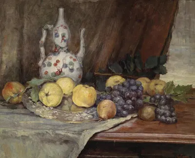 Früchtestillleben mit Kanne by Marie Egner, c1879 — digital art print download