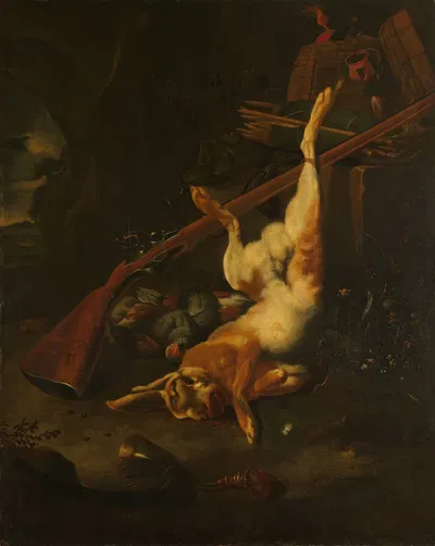 A Hunter's Bag, with Dead Hare by Мельхиор д'Ондекайтер, 1660 - 1695 — digital art print download