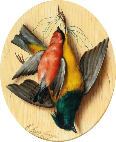 Still Life with Songbirds by Michelangelo Meucci — digital art print download