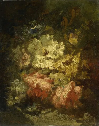 Still Life with White and Red Roses by Нарцисс-Виржиль Диаз де Ла Пенья, 1860 - 1876 — digital art print download