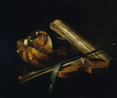 Nature morte aux instruments de musique by Николя-Анри Жора де Берри, 1756 — digital art print download