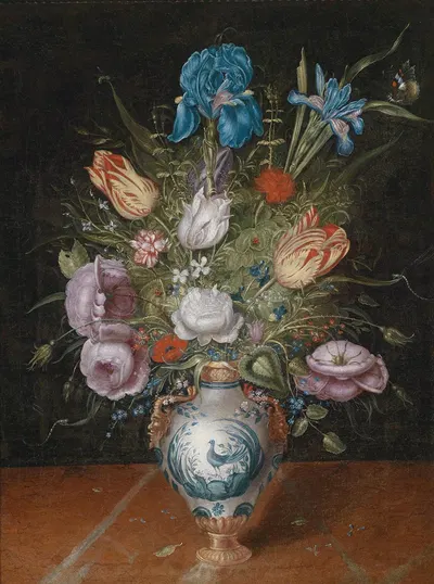 A bouquet of flowers with Tulips by Peter Binoit — digital art print download