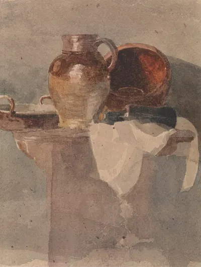 Still Life with a Jug and Copper Pan by Peter DeWint — digital art print download