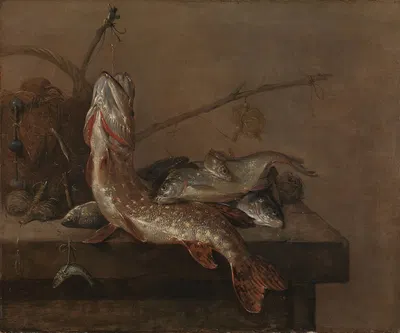 Still life with fish by Питер ван Норт, 1648 - 1672 — digital art print download