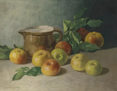 Stillleben mit Äpfeln by Уолтер Штойцнер, 1914 — digital art print download