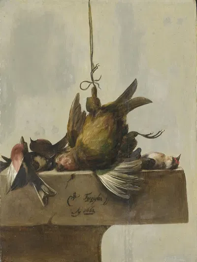 Still Life with Birds by William Gouw Ferguson, 1662 — digital art print download