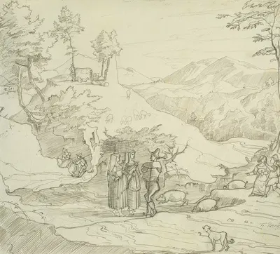 Landscape near Olevano by Franz Theobald Horny — digital art print download
