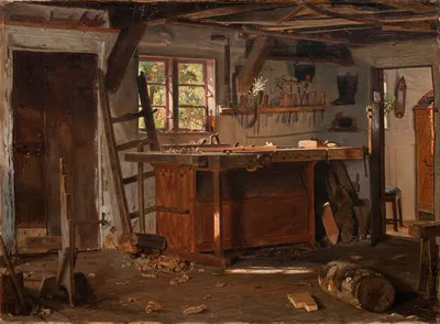 A carpenter's workshop by Christen Dalsgaard, 1855 — digital art print download
