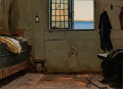 A fisherman's bedroom by Christen Dalsgaard, 1853 — digital art print download