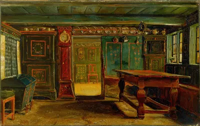 Farmhouse room near Store Heddinge by Кристен Дальсгорд, 1847 — digital art print download