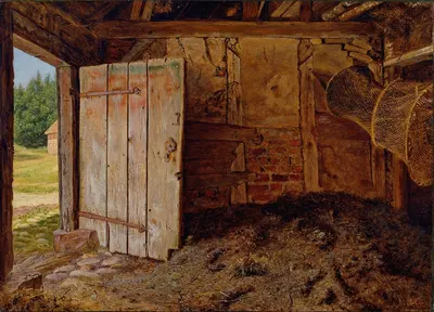 Outhouse interior by Christen Dalsgaard, 1856 — digital art print download