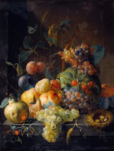 Still Life with fruit by Coenraet Roepel, 1720 — digital art print download