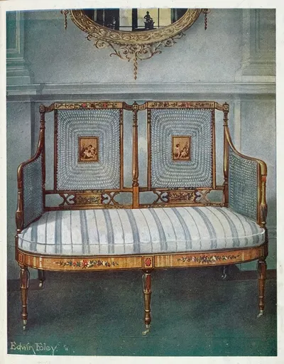 Painted caned satin by Edwin Foley, 1910 - 1911 — digital art print download