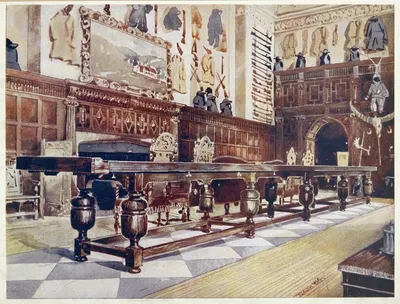Shovelboard table in the Hall of Littlecote by Edwin Foley, 1910 - 1911 — digital art print download