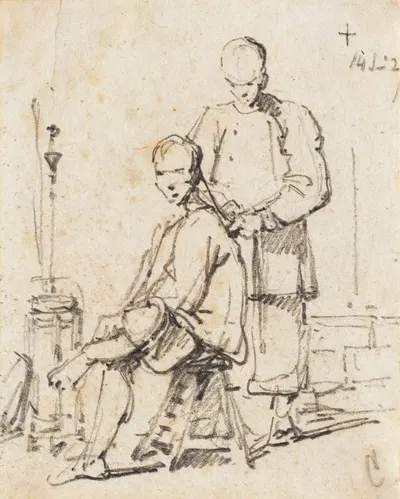 A Chinese Barber by Джордж Чиннери — digital art print download