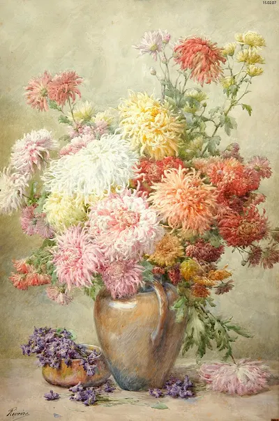 Chrysanthèmes by François Rivoire — digital art print download