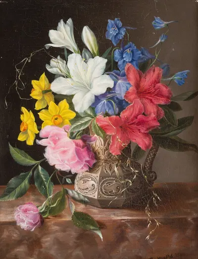 Flower still life by Георгиус Якобус Иоганнес ван Ос, 1848 — digital art print download