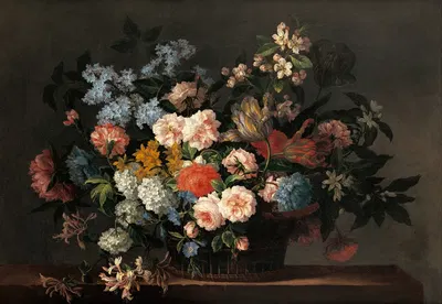 Still life with basket of flowers by Jean-Baptiste Monnoyer — digital art print download
