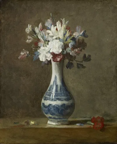 A Vase of Flowers by Жан Симон Шарден, 1750 — digital art print download