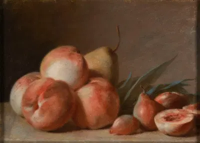 Pêches et poires by Ли Луи Перен-Сальбру — digital art print download