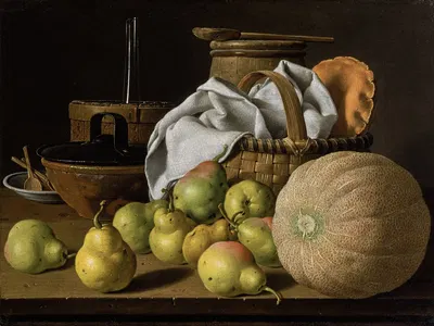 Still Life with Melon and Pears by Luis Meléndez, 1772 — digital art print download