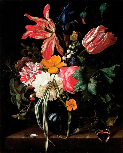 Flower Still Life by Maria van Oosterwijck, 1669 — digital art print download