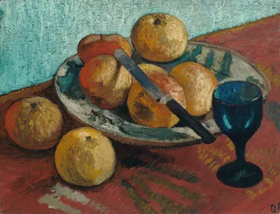 Still life with apples and green glass by Паула Модерсон-Беккер, 1906 — digital art print download