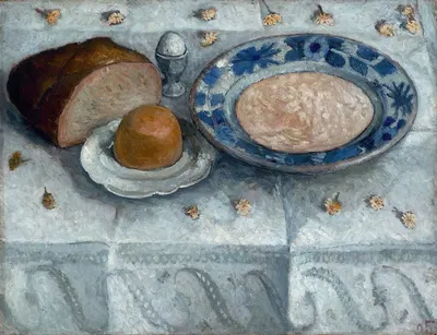 Still life with milk soup (breakfast table) by Паула Модерсон-Беккер, 1905 — digital art print download