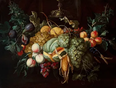 Still life with fruits and corn by Alexander Coosemans — digital art print download