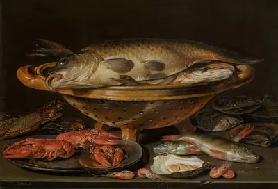 Still Life with Fish by Клара Питерс, 1612-1621 — digital art print download