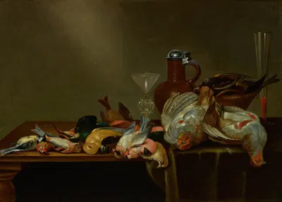Still Life with Game Birds by Корнелис Маху, 1642 — digital art print download
