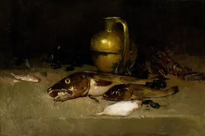 Still Life with Fish by Emil Carlsen, 1897 — digital art print download