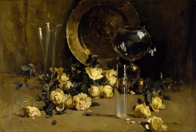Still Life with Yellow Roses by Эмиль Карлсен, 1880-1890 — digital art print download