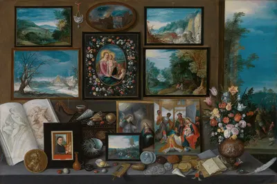 A Collector's Cabinet by Франс Франкен Младший, 1619 — digital art print download