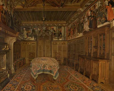 The Dining Room at the Home of the Artist Henri Leys by Анри де Бракелер, 1869 — digital art print download