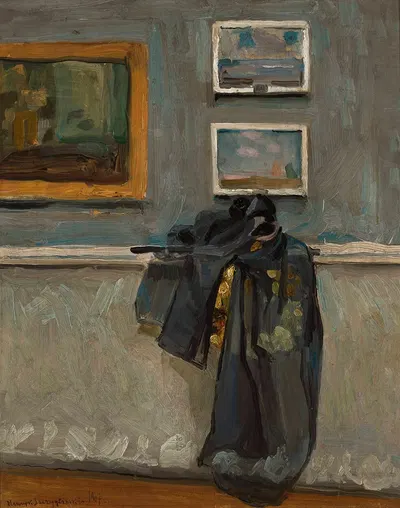 Interior of the posthumous exhibition of Jan Stanisławski by Henryk Szczygliński, 1907 — digital art print download
