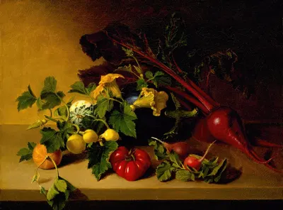 Still Life with Vegetables by James Peale, 1826 — digital art print download