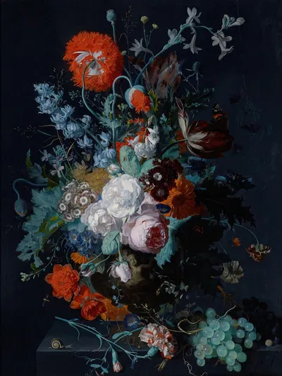 Still Life of Flowers and Fruit by Ян ван Хёйсум — digital art print download