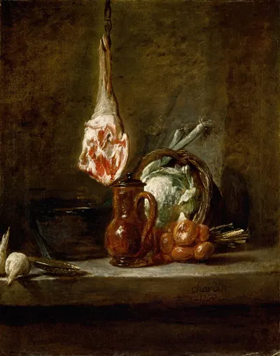 Still Life with Leg of Lamb by Жан Симон Шарден, 1730 — digital art print download