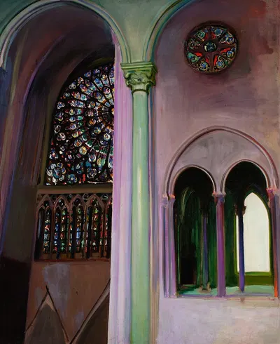 Fragment of interior of the Notre-Dame cathedral in Paris by Конрад Кшижановский, 1912 — digital art print download