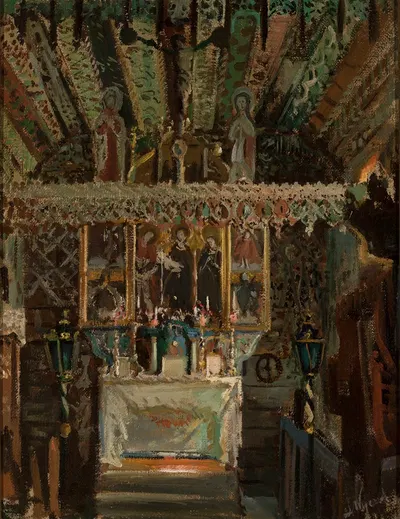Interior of the church in Dębno by Леон Вычулковский — digital art print download