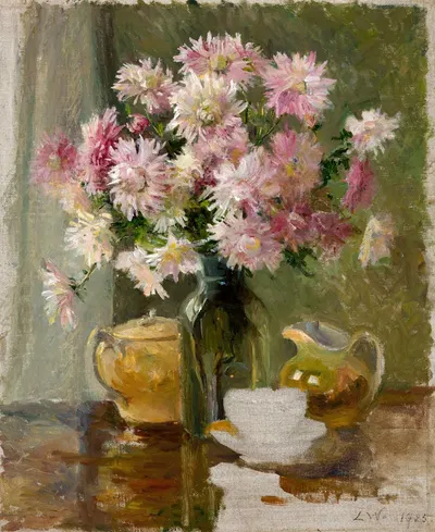 Krüsanteemid laual by Лилли Вальтер, 1926 — digital art print download