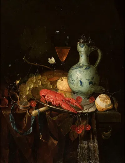 Still life with a watch by Nicolaes van Gelder — digital art print download