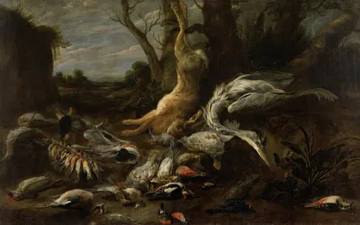 Landscape with hunting by Paul de Vos — digital art print download
