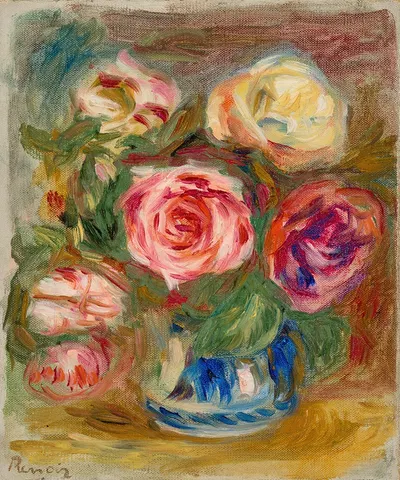 Vase de roses by Пьер-Огюст Ренуар, 1913-1915 — digital art print download