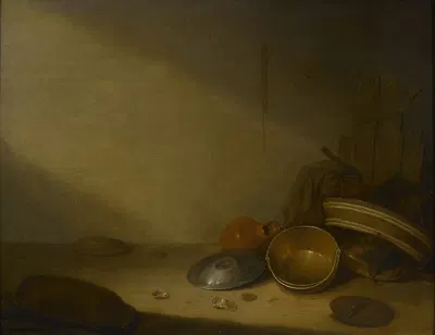 Still life with old dishes by Питер Симонс Поттер, 1631 — digital art print download